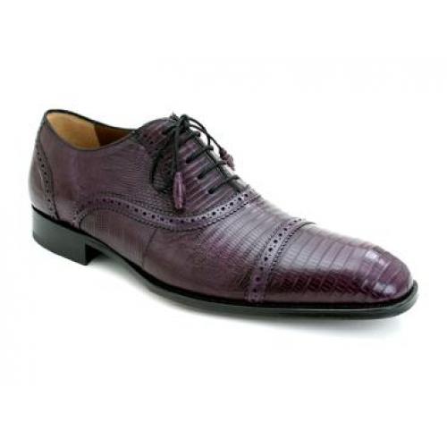 Mezlan Platinum "Bella" Purple Genuine All-Over Lizard Shoes